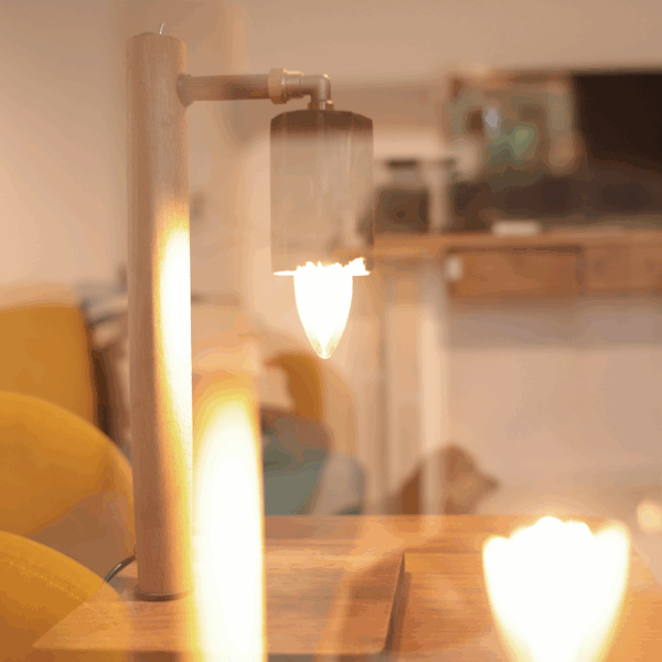 Vintage Wooden Lamp - Image 3