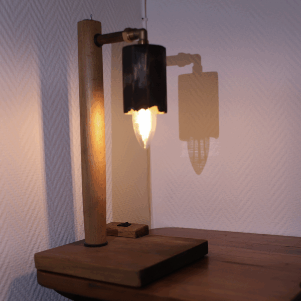 Vintage Wooden Lamp - Image 6